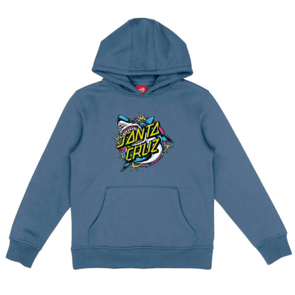 SANTA CRUZ YOUTH SHARK DOT FRONT DUSTY BLUE 12-14