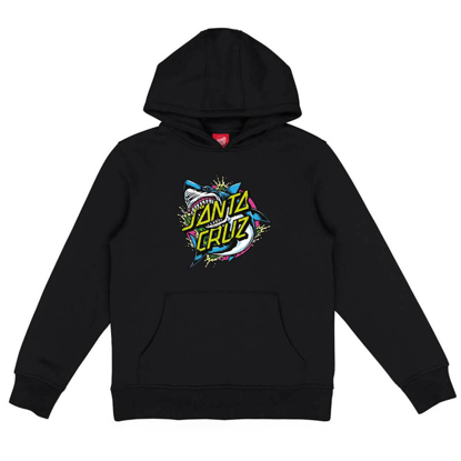 SANTA CRUZ YOUTH SHARK DOT FRONT BLACK 12-14