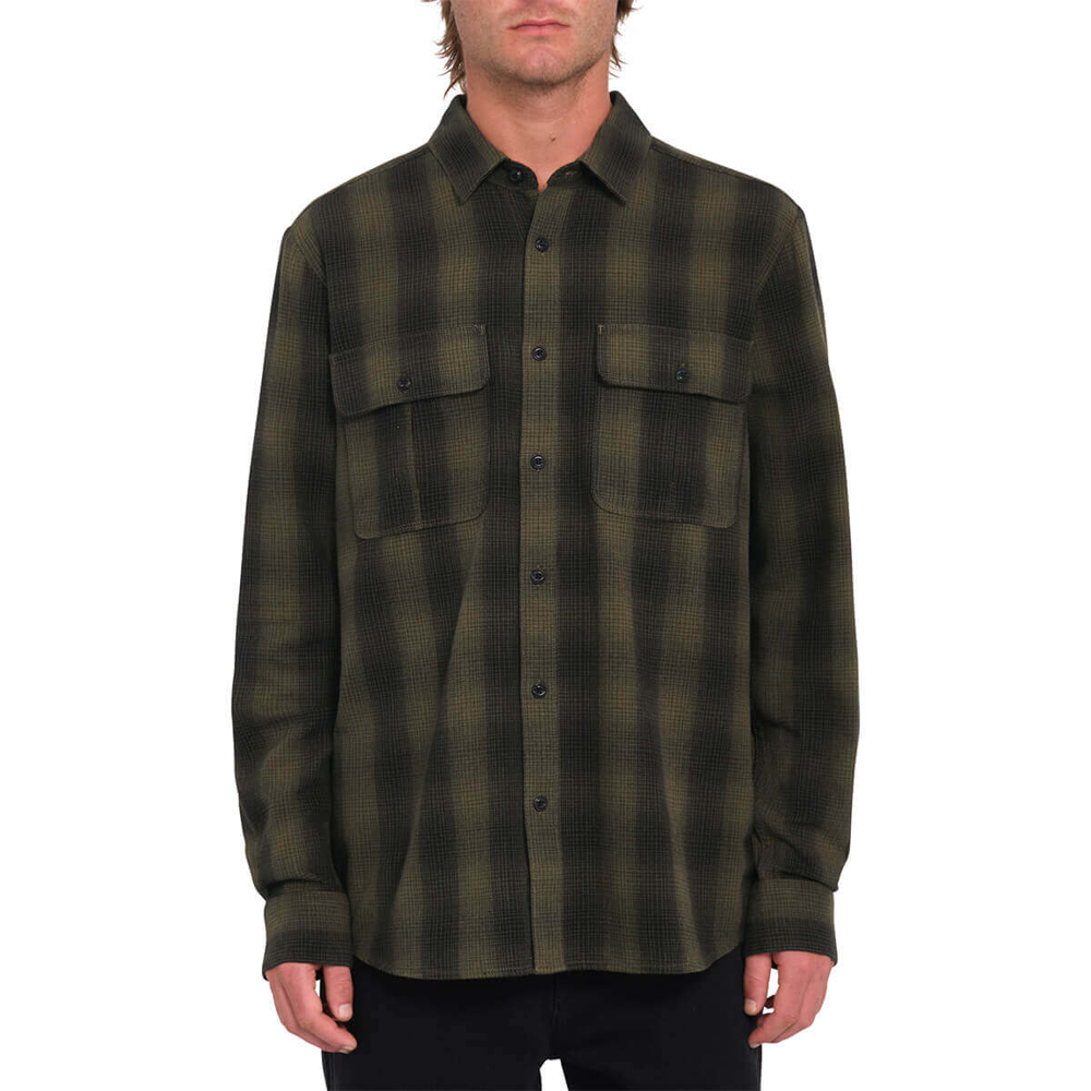 VOLCOM SHADOWSTONE FLANNEL LONG SLEEVE WINTERMOSS L