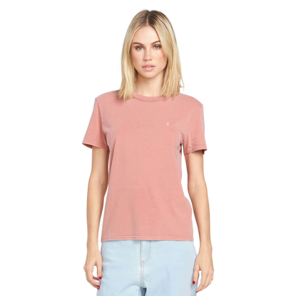 VOLCOM SOLID STONE EMB T-SHIRT MAUVE ROSE S