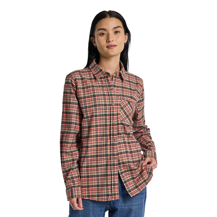 BURTON WOMEN'S FAVORITE FLANNEL LONG SLEEE PEACH ECHO CHECK S