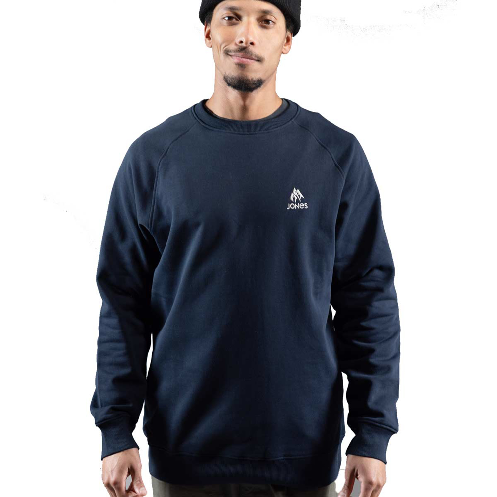 JONES SIERRA ORGANIC CREW PULLOVER STEALTH BLACK L