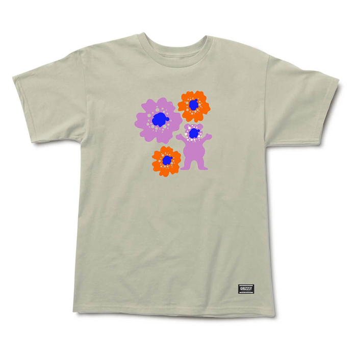 GRIZZLY GRIPTAPE SMELL THE FLOWERS T-SHIRT CREAM M