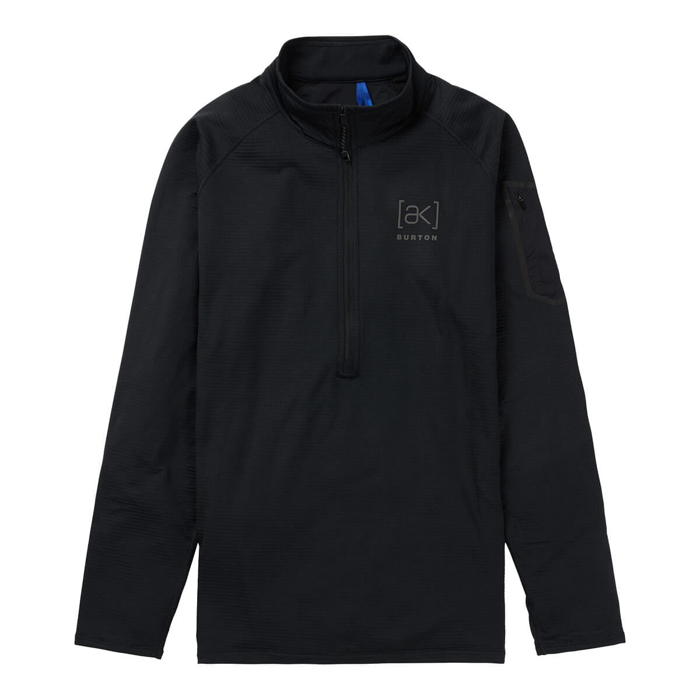 BURTON [AK] HELIUM GRID FLEECE HALF-ZIP TRUE BLACK L