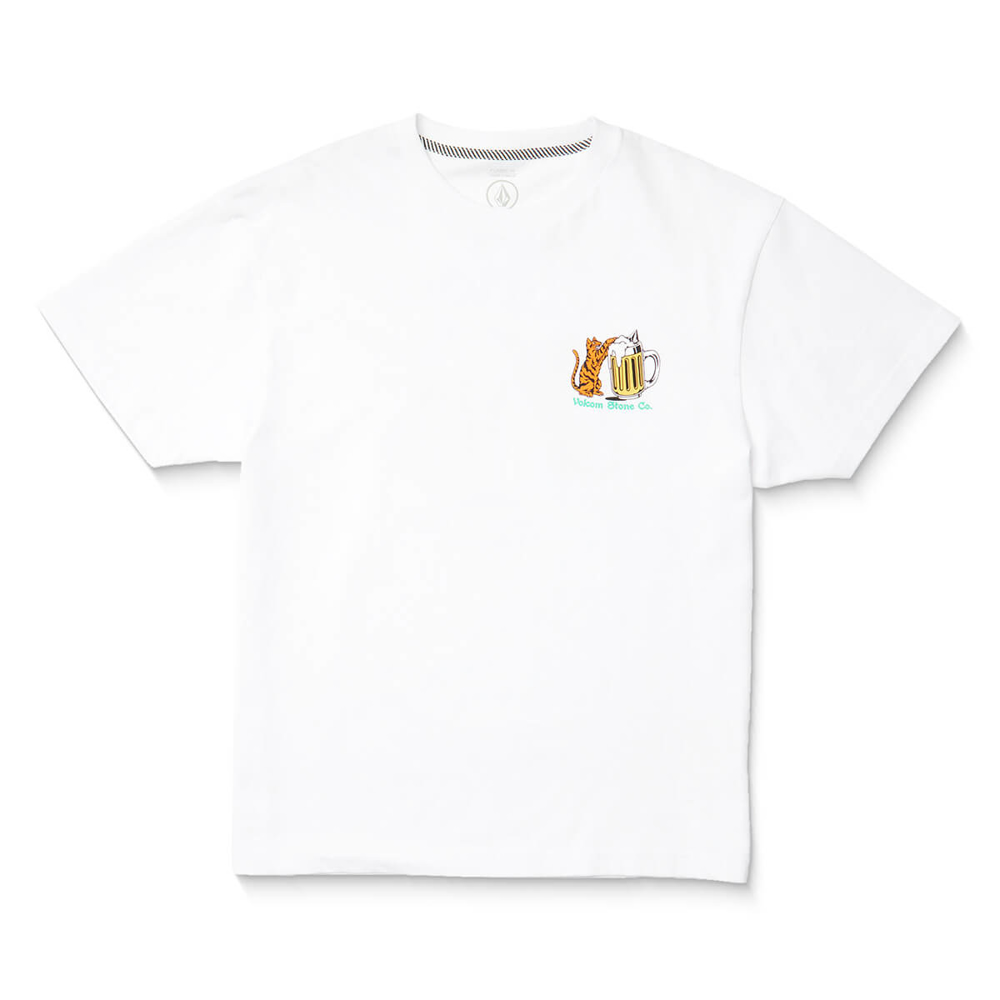 VOLCOM CURIOUS CAT T-SHIRT WHITE L