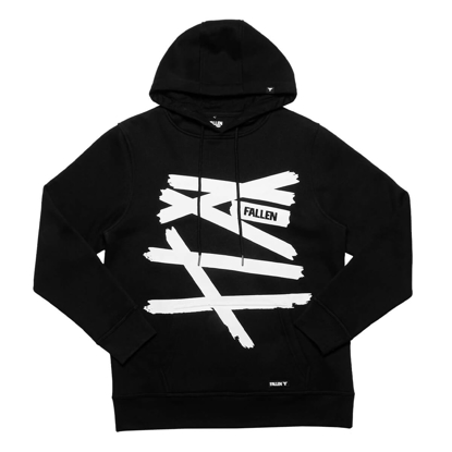 FALLEN WRAPPED HOODIE PULLOVER BLACK/WHITE M