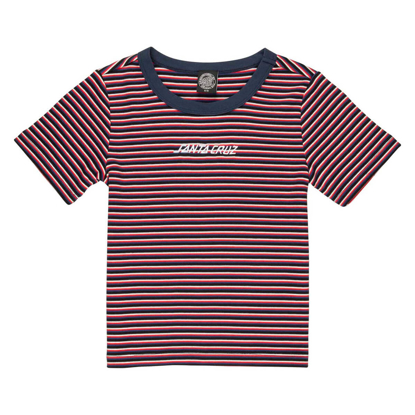 SANTA CRUZ STRIP LOGO EMB T-SHIRT BLACK STRIPE 8