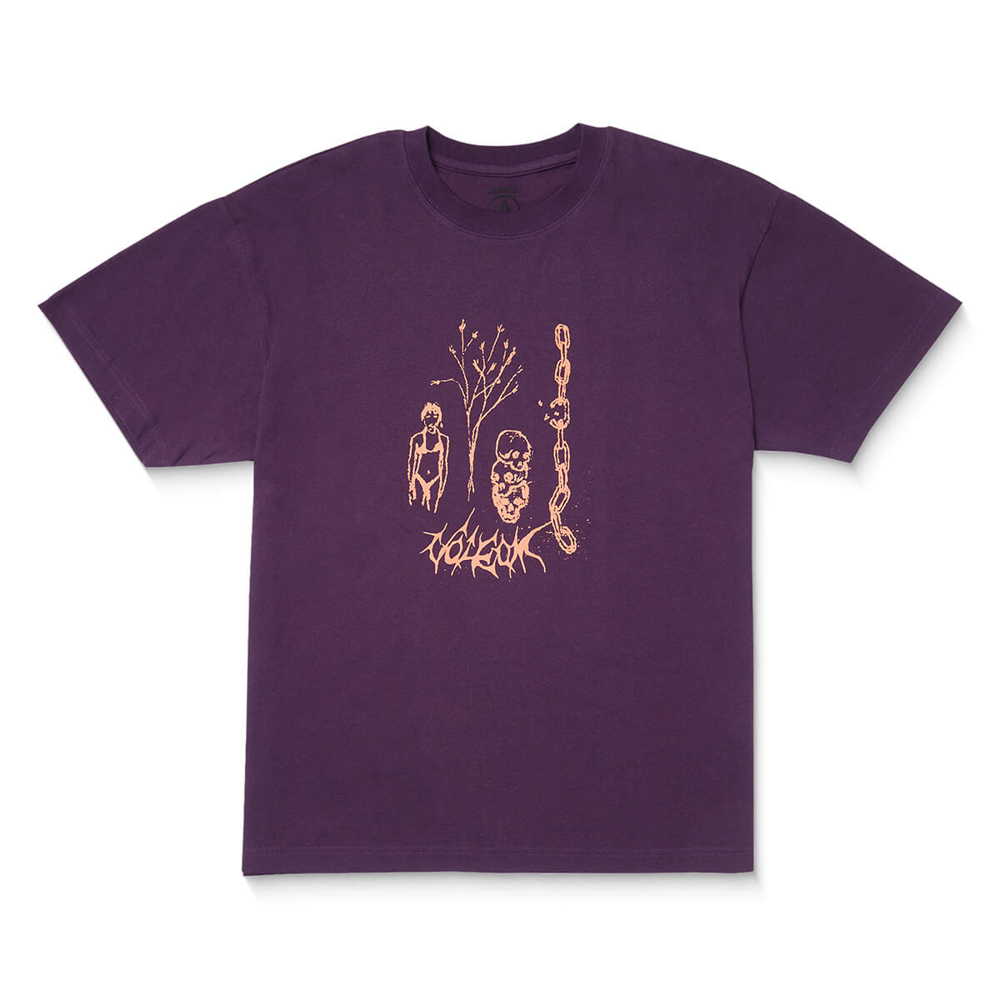 VOLCOM POETIC DESS LSE T-SHIRT GRAPE ROYALE L