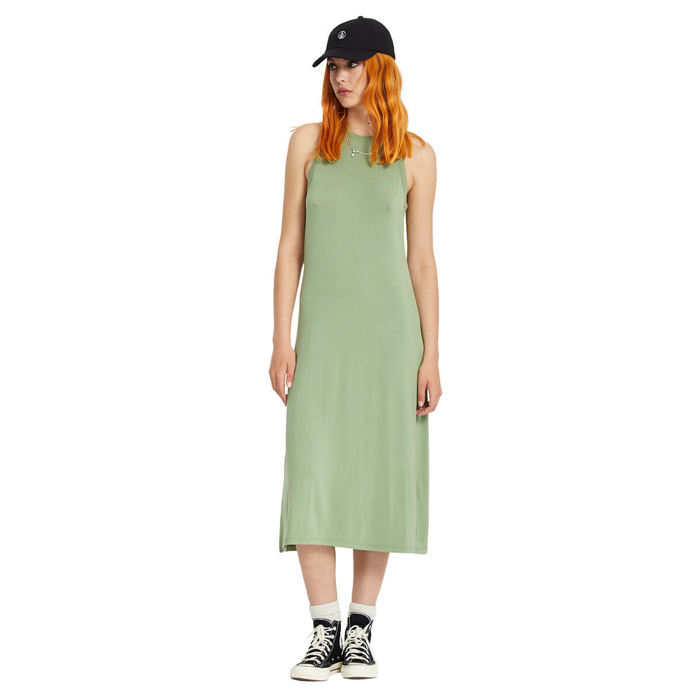 VOLCOM STONELIGHT DRESS GRASS GREEN XS