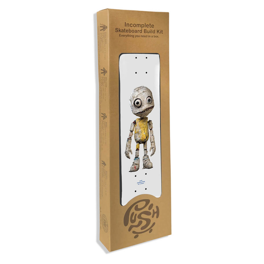 PUSH SKATEBOARDING MUMMY FP 7.0" IN-COMPLETE WHITE 7.0"