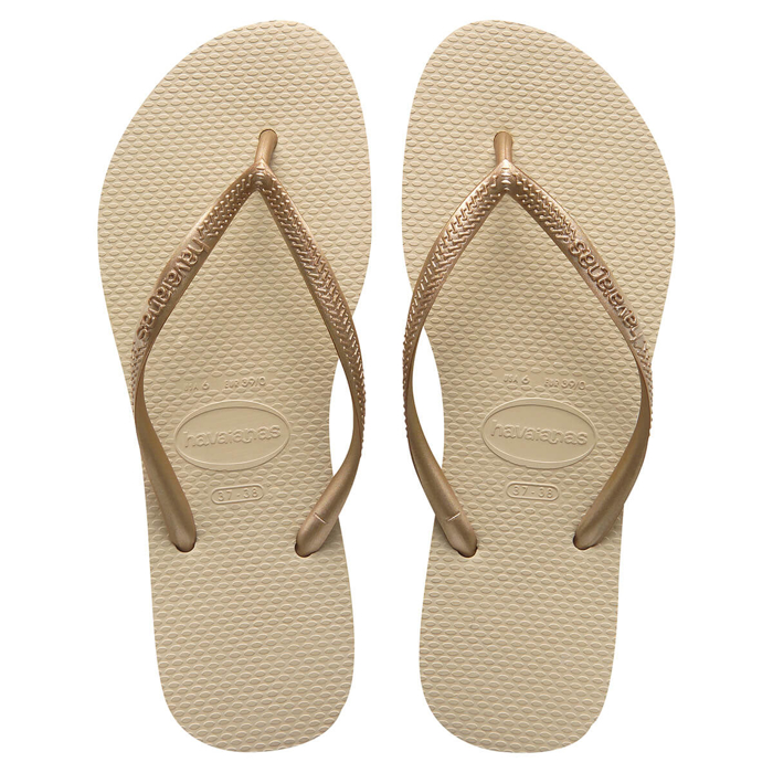 HAVAIANAS SLIM SAND GREY/LIGHT GOLDEN 39/40