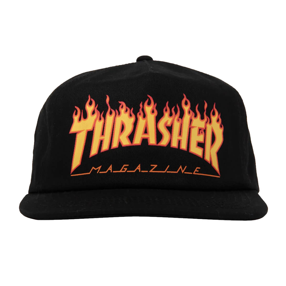 THRASHER MAGAZINE PRINTED FLAME SNAPBACK BLACK UNI