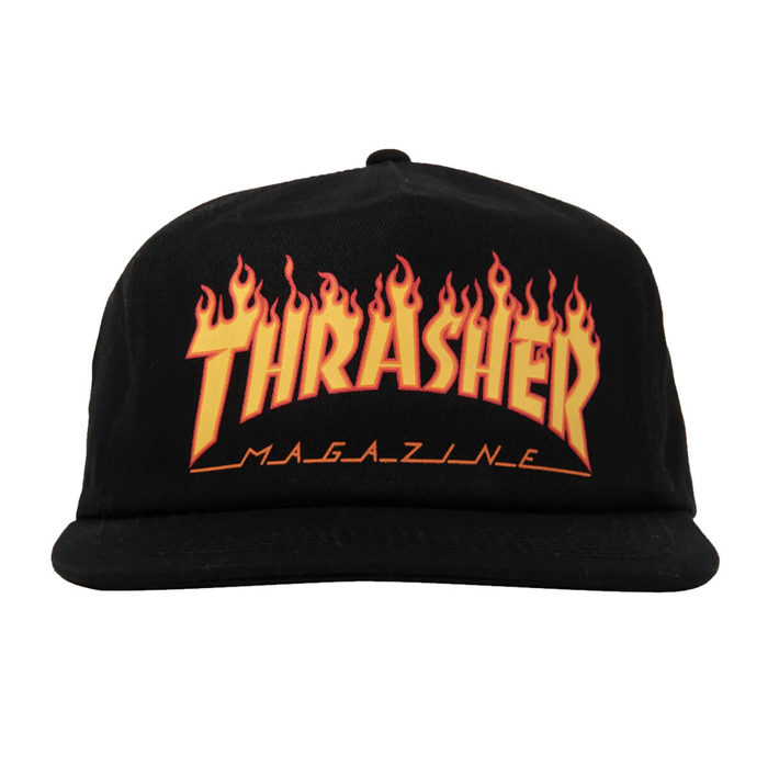 THRASHER MAGAZINE PRINTED FLAME SNAPBACK BLACK UNI