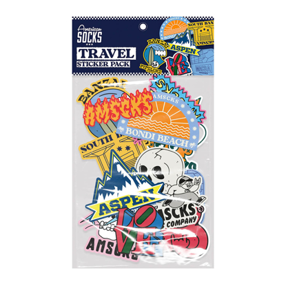 AMERICAN SOCKS TRAVEL STICKER PACK DEFAULT TITLE MULTI UNI