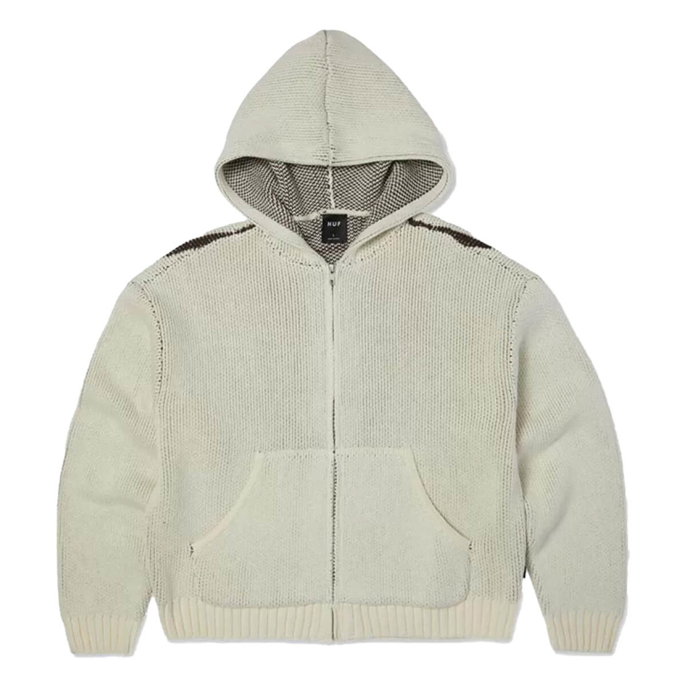 HUF TOKEN ZIP HOODED PULLOVER BLEACH M