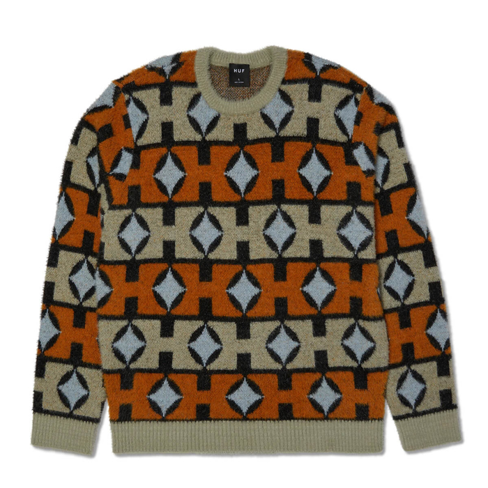 HUF SPACE AGE CREWNECK SWEATER SUNSET S