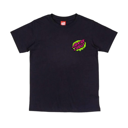 SANTA CRUZ YOUTH SLIME DOT T-SHIRT BLACK  6-8