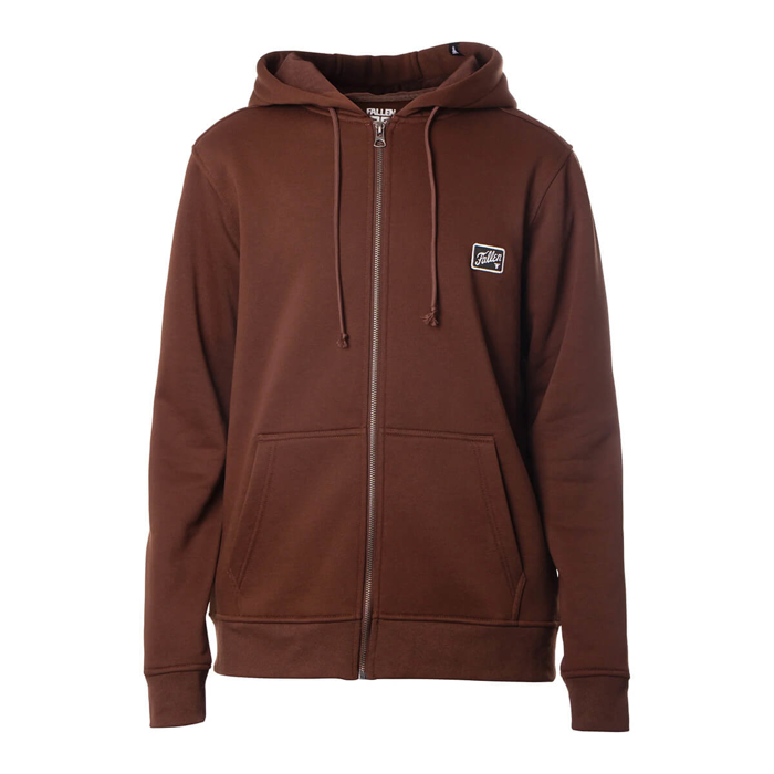 FALLEN FURY PATCH ZIP HOODIE PULLOVER BROWN/BLACK M