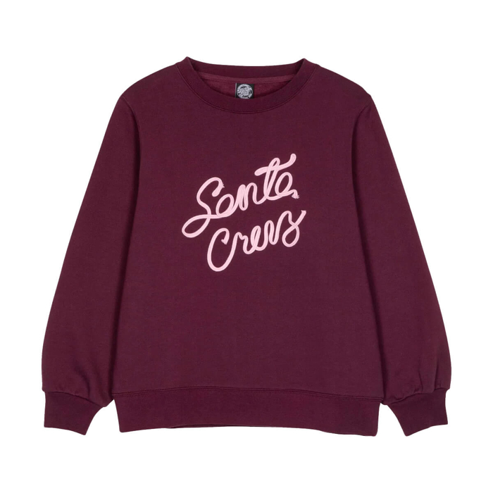 SANTA CRUZ RIBBON SCRIPT FRONT CREW DARK CHERRY 8