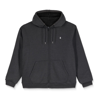 VOLCOM SINGLE STONE LINED ZIP HEATHER BLACK M