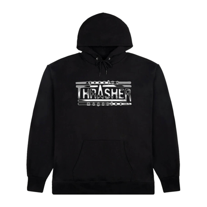 THRASHER MAGAZINE CHROME GENUINE HOODIE BLACK M