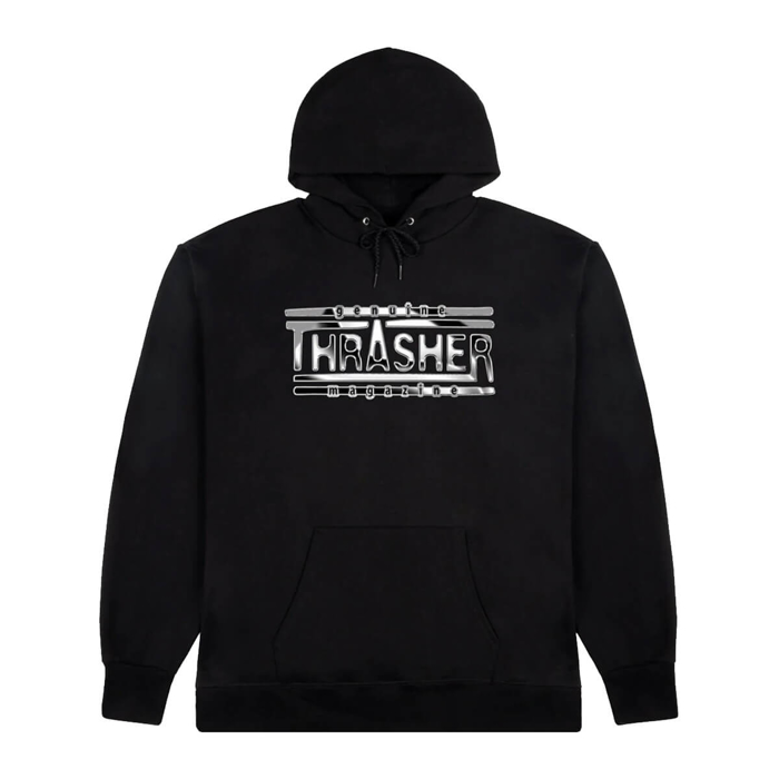 THRASHER MAGAZINE CHROME GENUINE HOODIE BLACK M