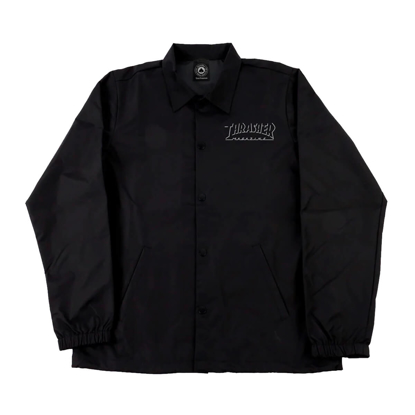 THRASHER MAGAZINE SHADOW MAG LOGO COACH'S JACKET BLACK/BLACK M