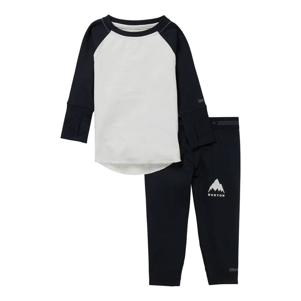 BURTON KIDS' MIDWEIGHT BASE LAYER SET STOUT WHITE/TRUE BLACK L