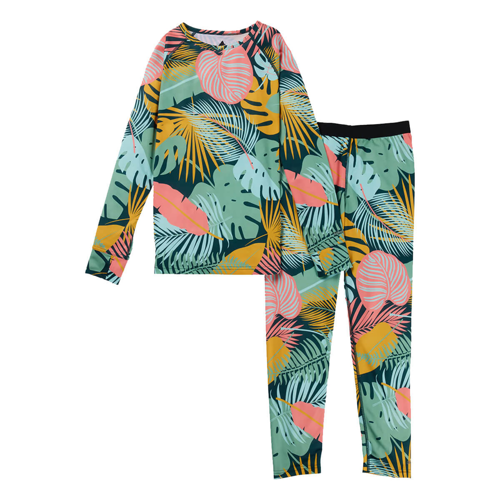 BURTON KIDS' LIGHTWEIGHT BASE LAYER SET OVERSIZED TROPICAL XS