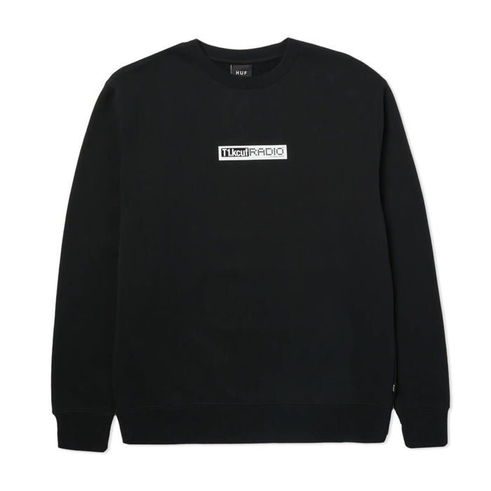 HUF MIDNIGHT RADIO CREWNECK SWEATER BLACK L