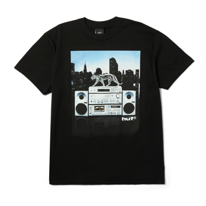 HUF MIDNIGHT RADIO T-SHIRT BLACK M