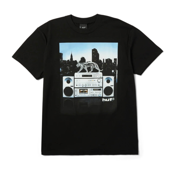 HUF MIDNIGHT RADIO T-SHIRT BLACK L