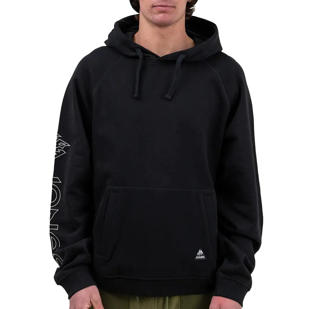 JONES TRUCKEE ORGANIC COTTON HOODIE PULLOVER STEALTH BLACK M