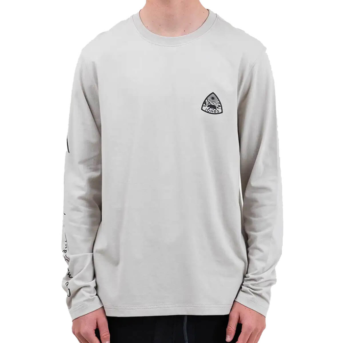 JONES GRAPHIC ORGANIC COTTON LS T-SHIRT SMOKE GRAY M