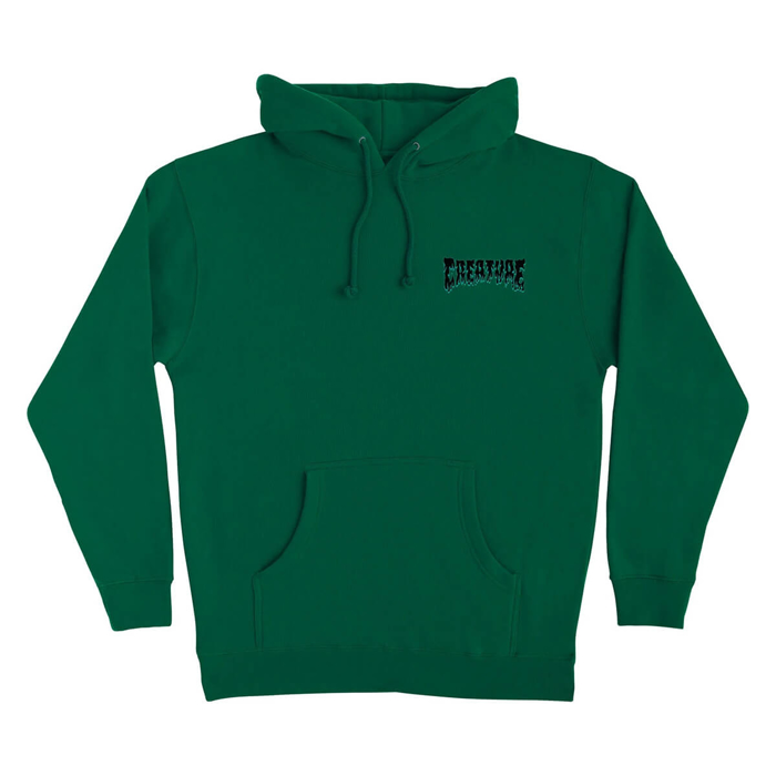 CREATURE GHOUL HOODED HEAVYWEIGHT PULLOVER DK GREEN S