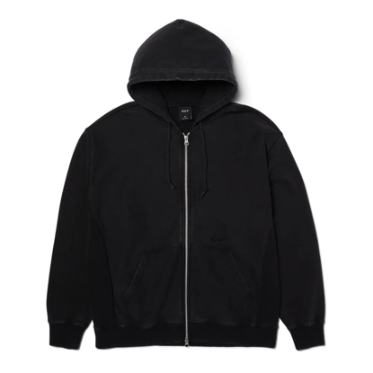 HUF PACIFIC WASH ZIP HOODIE PULLOVER BLACK L
