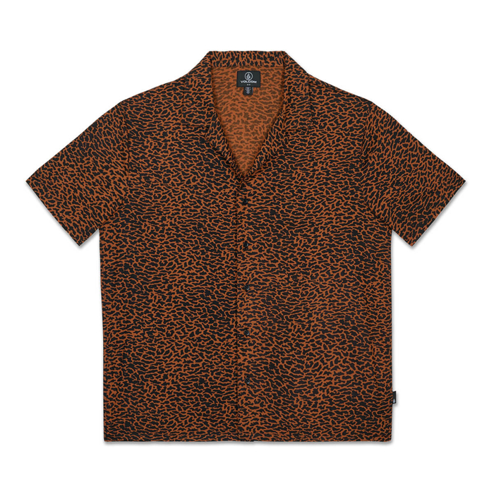 VOLCOM UTOPIAS PRINT SHIRT BROWN HORN L