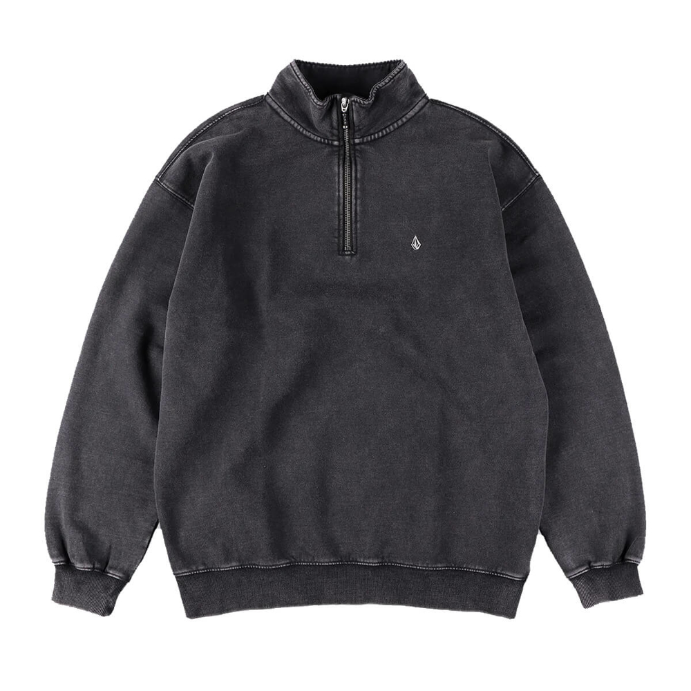 VOLCOM SINGLE STONE QUARTER ZIP LIGHT ACID BLACK L