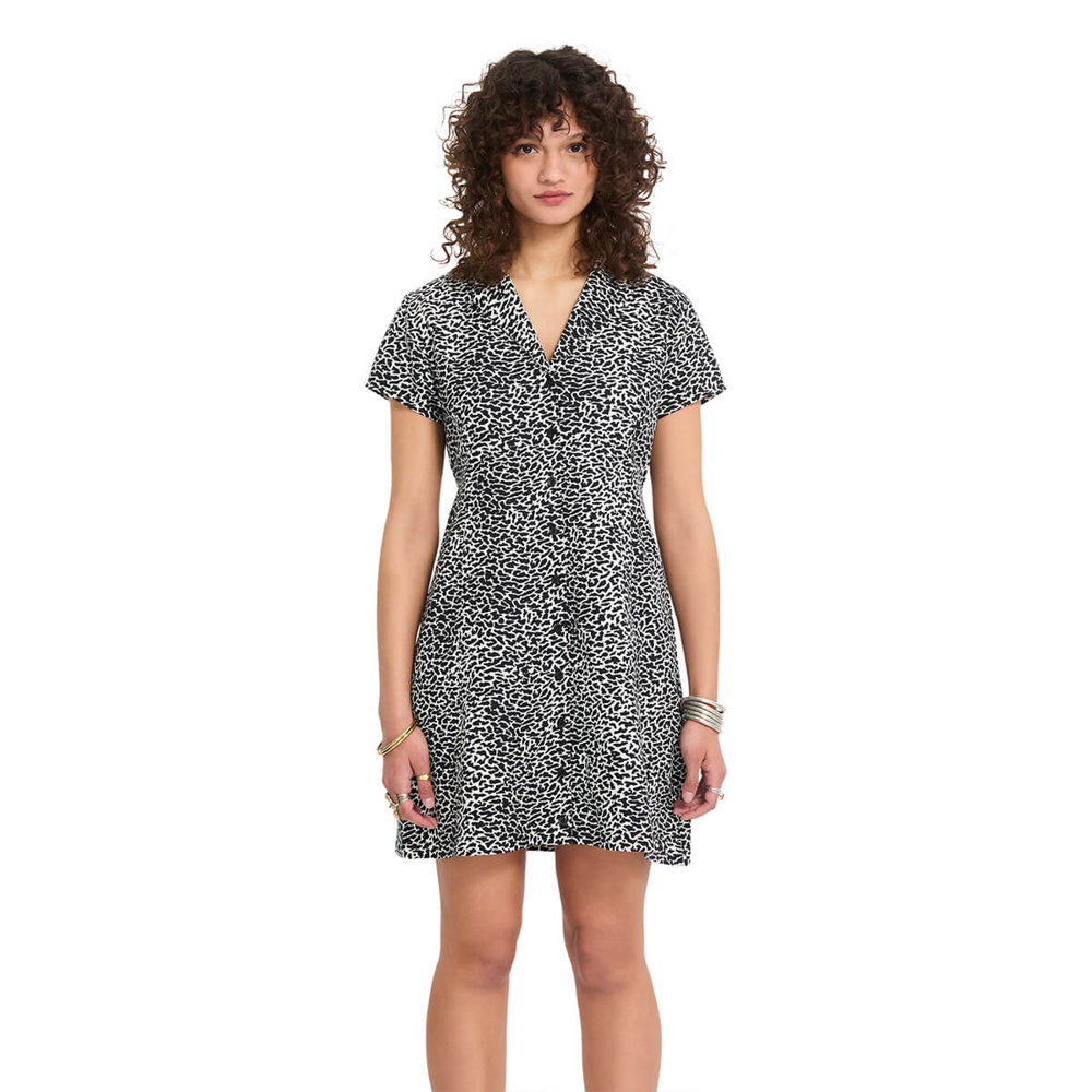 VOLCOM RAWLY DRESS BLACK WHITE M