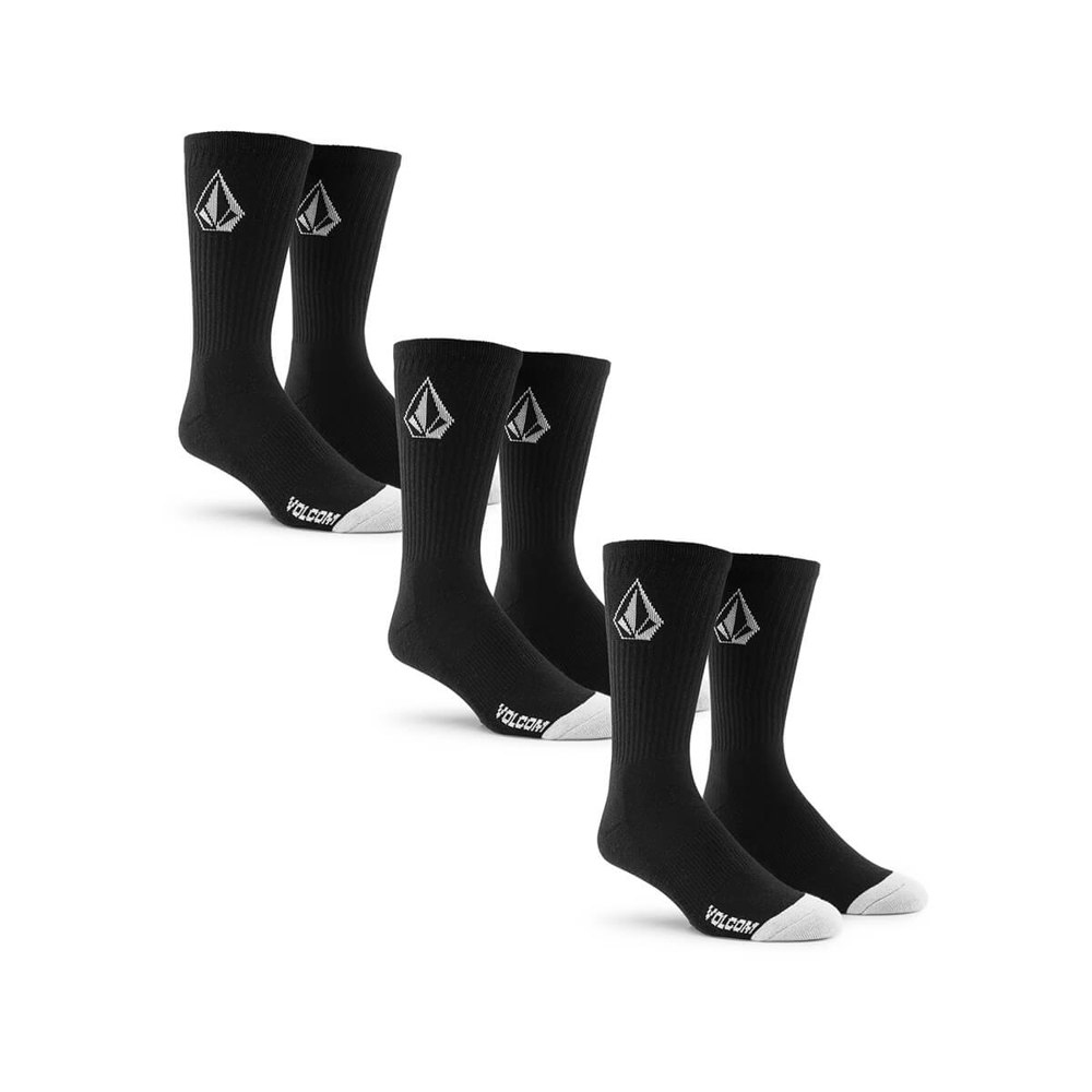 VOLCOM FULL STONE SOCK 3PK BLACK UNI