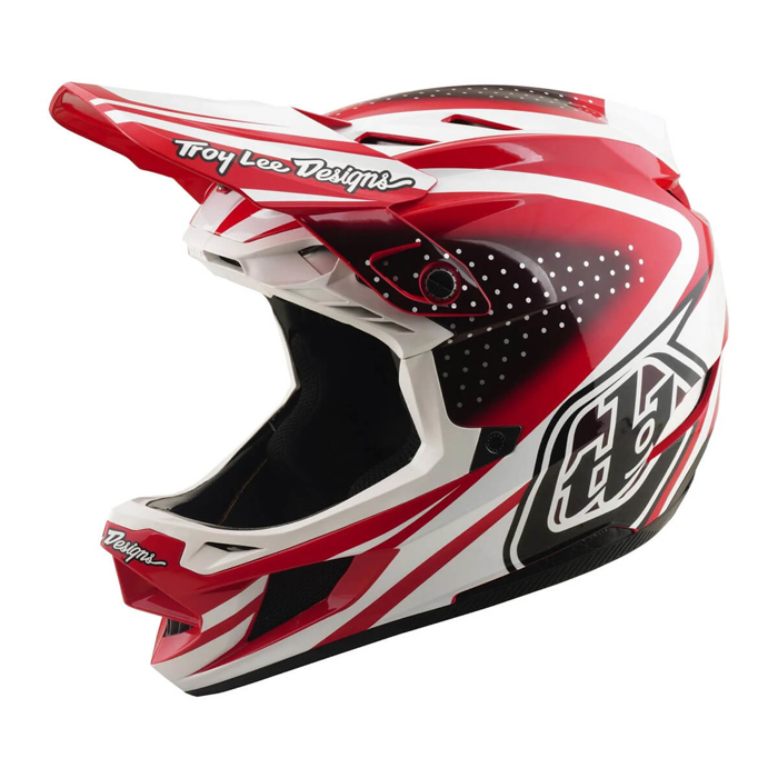 TROY LEE DESIGNS D4 POLYACRYLITE HELMET THE LINE FIRE / WHITE S