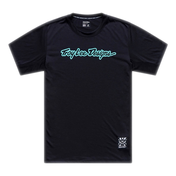 TROY LEE DESIGNS SKYLINE RIDE SHORT SLEEVE TEE SIGNATURE BLACK / REAL TEAL S