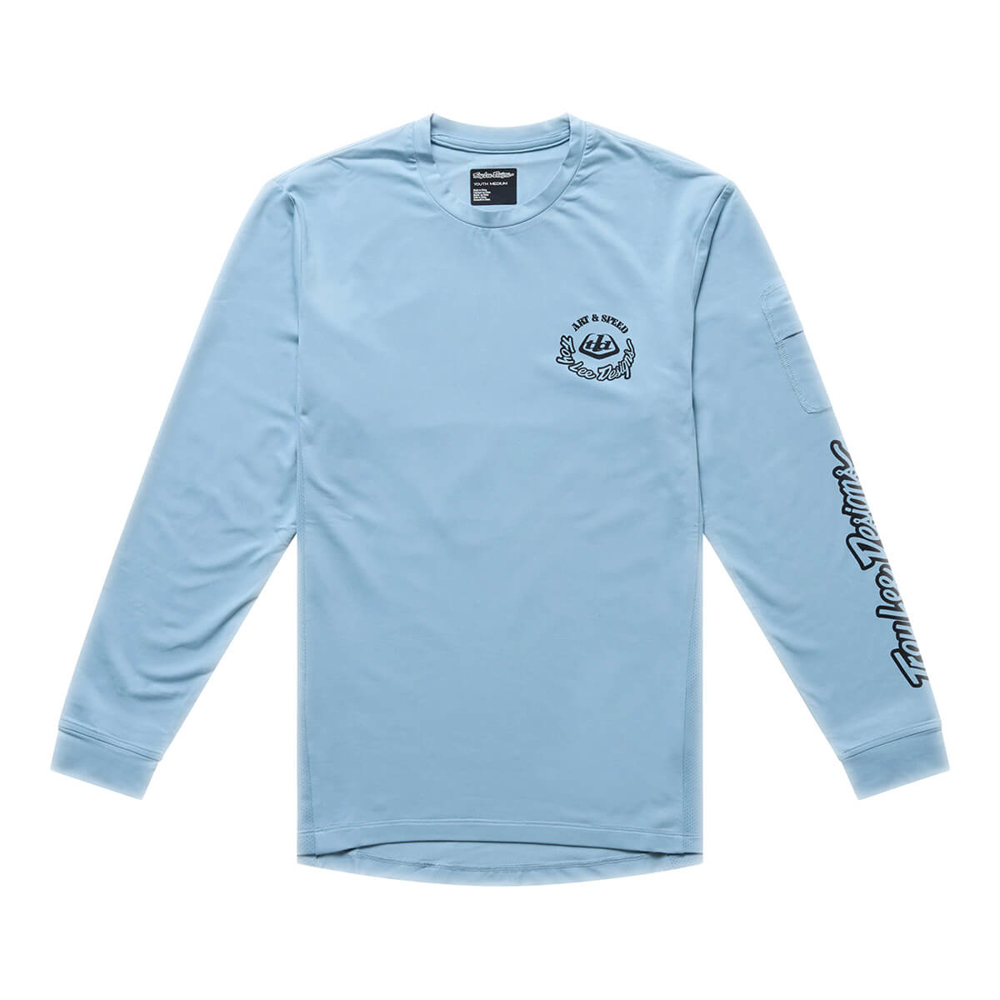 TROY LEE DESIGNS YOUTH RUCKUS RIDE LONG SLEEVE TEE CARBS DAWN BLUE M