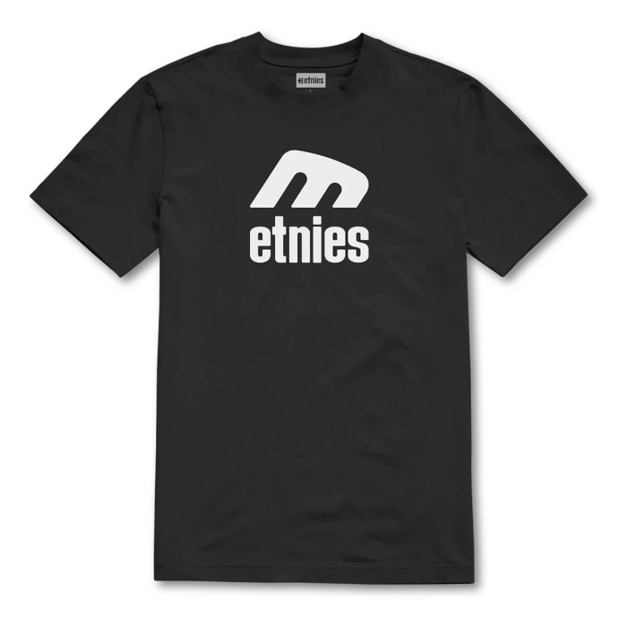 ETNIES ICON E T-SHIRT BLACK/WHITE XXL