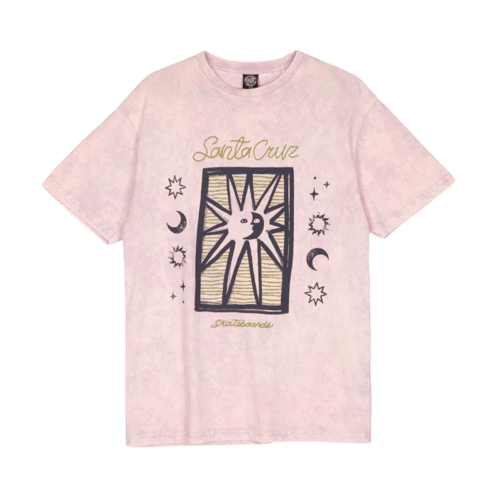 SANTA CRUZ SUN STAMP SCRIPT T-SHIRT LILAC ACID WASH 12