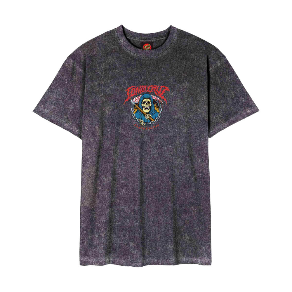 SANTA CRUZ OUT OF TIME FRONT T-SHIRT BLACK ACID WASH M