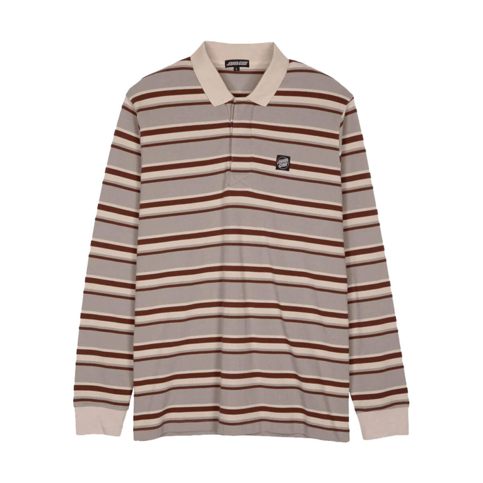 SANTA CRUZ CERA LS POLO STONE GREY/COFFEE M