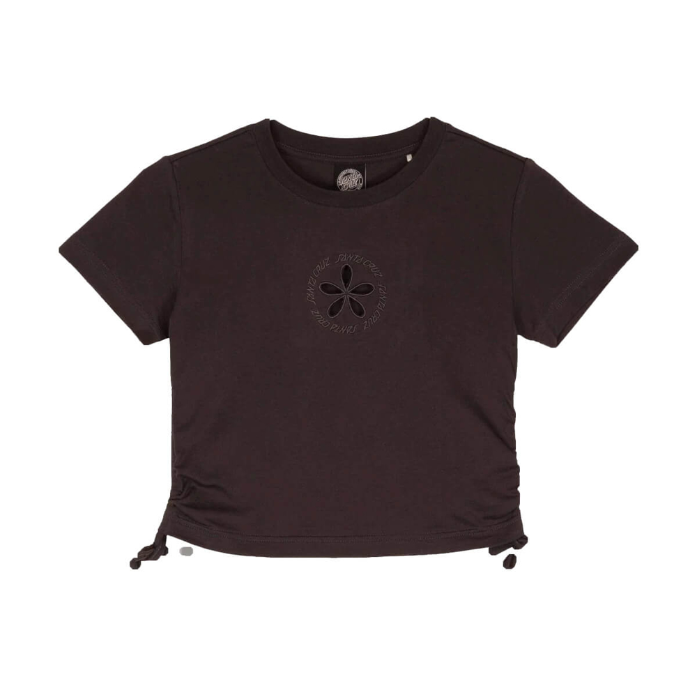 SANTA CRUZ RINGED FLOWER TIE T-SHIRT BLACK WASH 6