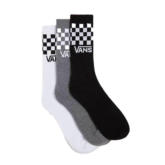 VANS CLASSIC CHECK CREW SOCKS (3PK) BLACK/WHITE M