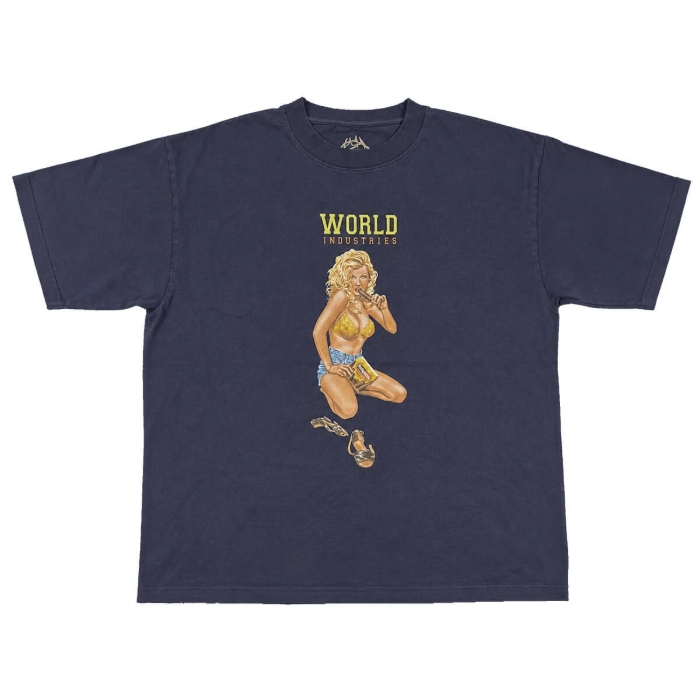 WORLD INDUSTRIES KAREEM CAMPBELL FUDGESICLE PREMIUM T-SHIRT NAVY L